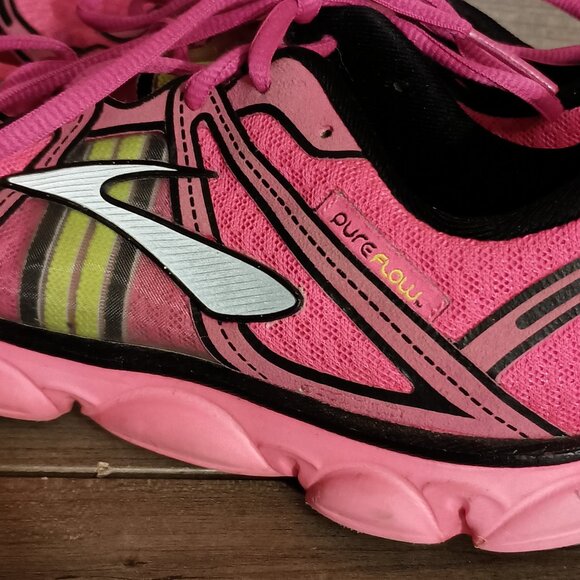 Brooks PureFlow Women Pink Running Shoes Size 6 - Picture 7 of 13